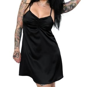 Foxblood satin slip dress